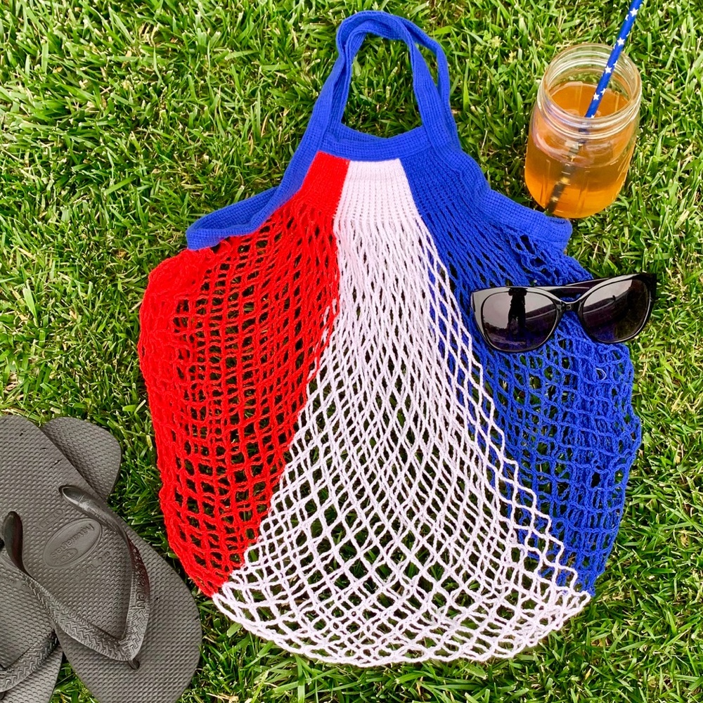 ✨RED/WHITE & BLUE FRENCH MARKET NET BAG